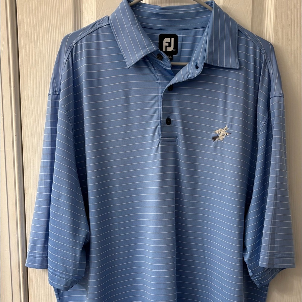 FootJoy Men's Blue Striped Polo Shirt